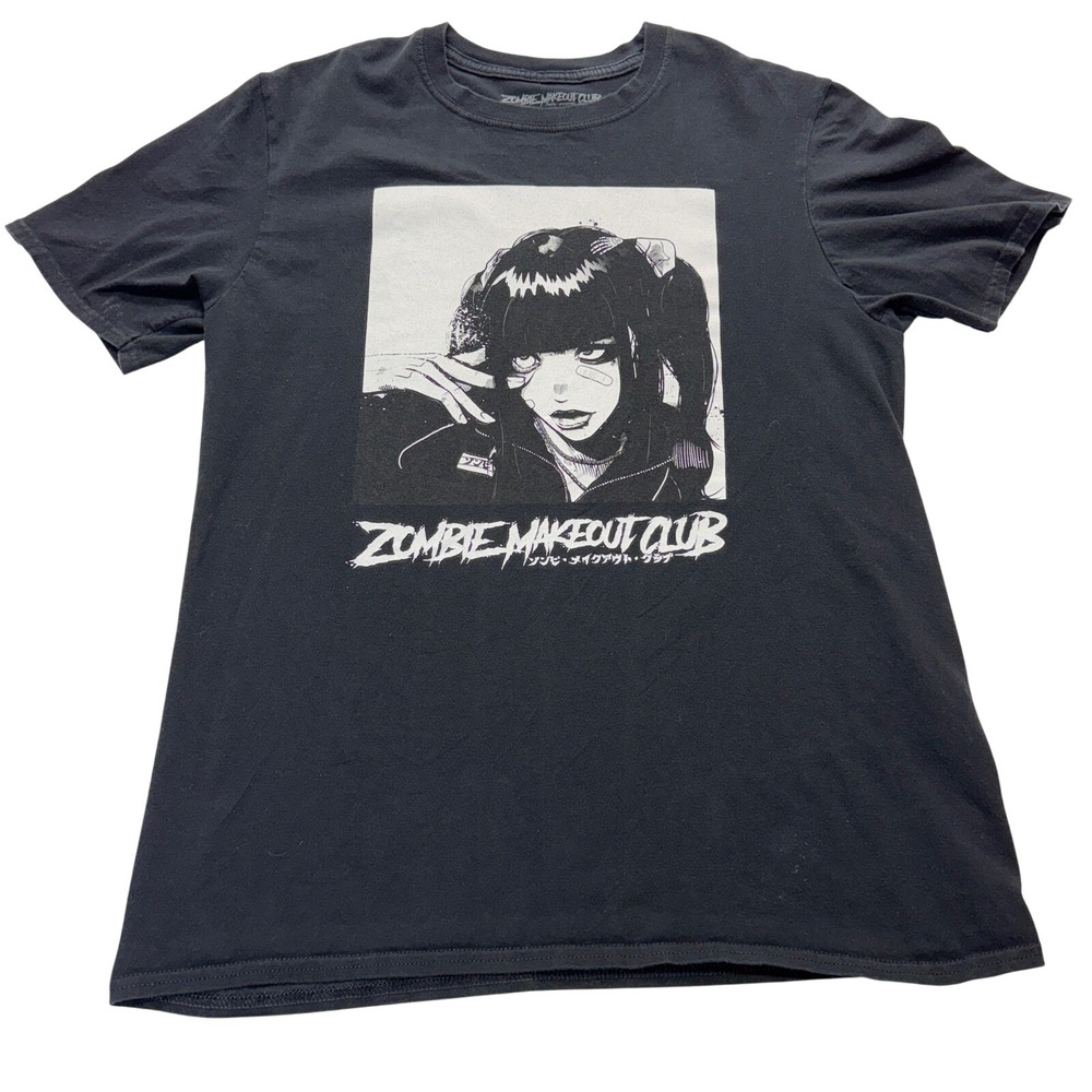 Zombie Makeout Club TShirt Unisex M Black Anime Graphic E-Girl Grunge Streetwear